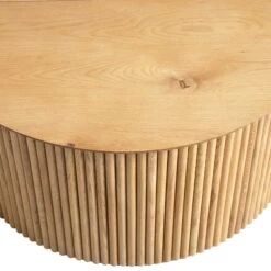 Maru Oak Round Coffee Table With Storage, Oak -FINZ Furniture Shop BSD 140 OAK detail1