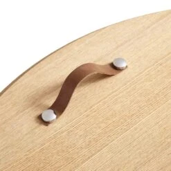 Maru Oak Round Coffee Table With Storage, Oak -FINZ Furniture Shop BSD 140 OAK detail4