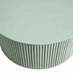 Maru Oak Round Coffee Table With Storage, Sage Green -FINZ Furniture Shop BSD 140 SAGE detail1