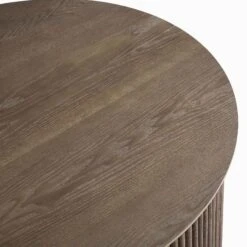 Maru Oak Round Coffee Table With Storage, Silver Oak 20 Maru Oak Round Coffee Table With Storage, Silver Oak -FINZ Furniture Shop BSD 140 SILK detail1
