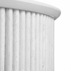 Maru Oak Round Coffee Table With Storage, Washed White -FINZ Furniture Shop BSD 140 WHITE detail3