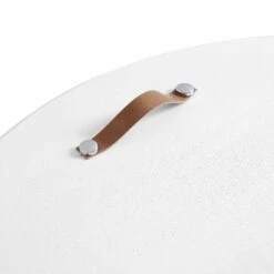 Maru Oak Round Coffee Table With Storage, Washed White -FINZ Furniture Shop BSD 140 WHITE detail5