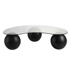 Sveti Curved Glass Coffee Table, Black 16 Sveti Curved Glass Coffee Table, Black -FINZ Furniture Shop BSD 142 BLACK WB1