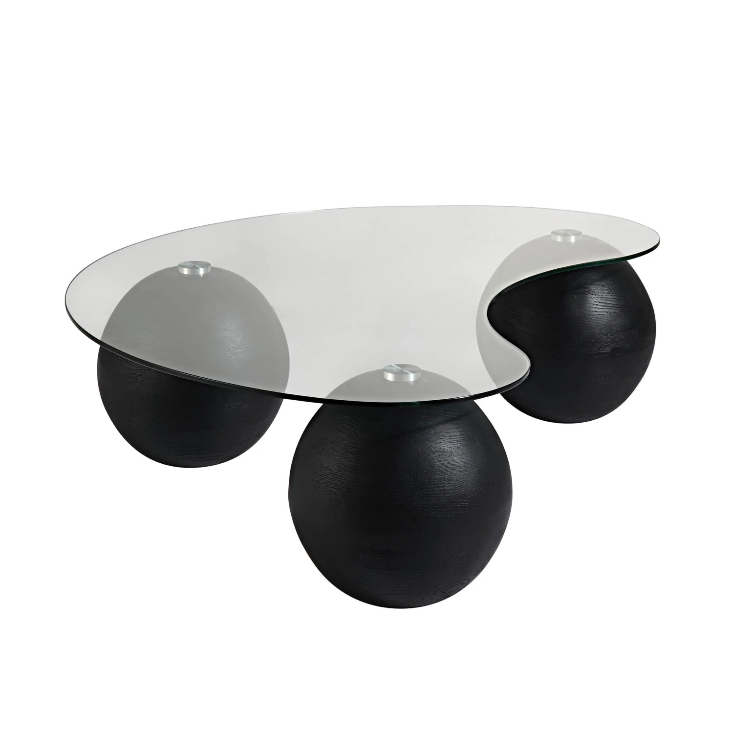 Sveti Curved Glass Coffee Table, Black 10 Sveti Curved Glass Coffee Table, Black - Image 8
