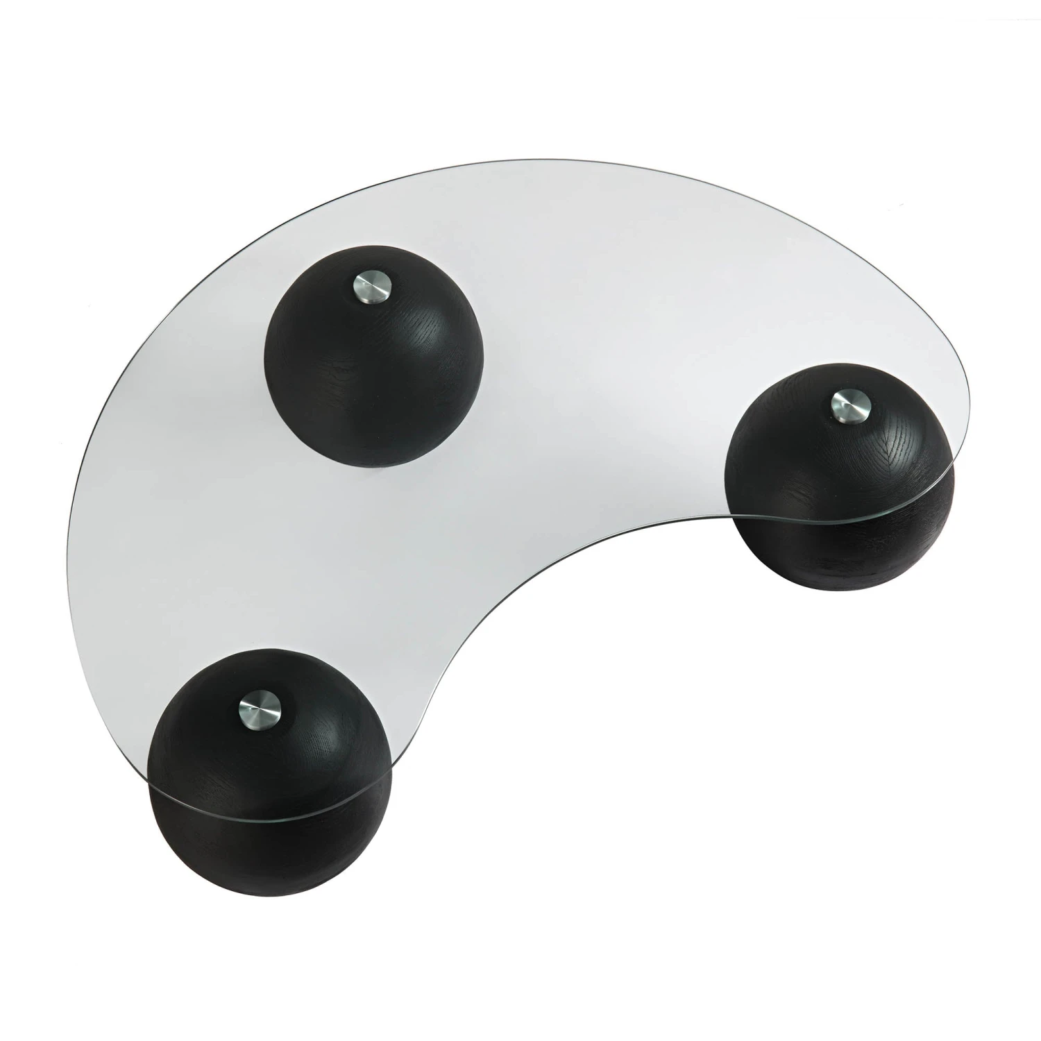 Sveti Curved Glass Coffee Table, Black 9 Sveti Curved Glass Coffee Table, Black - Image 7