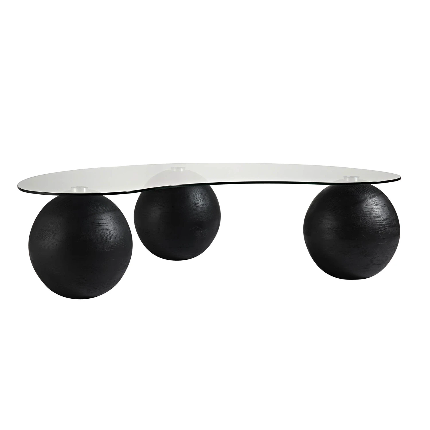 Sveti Curved Glass Coffee Table, Black 6 Sveti Curved Glass Coffee Table, Black - Image 4
