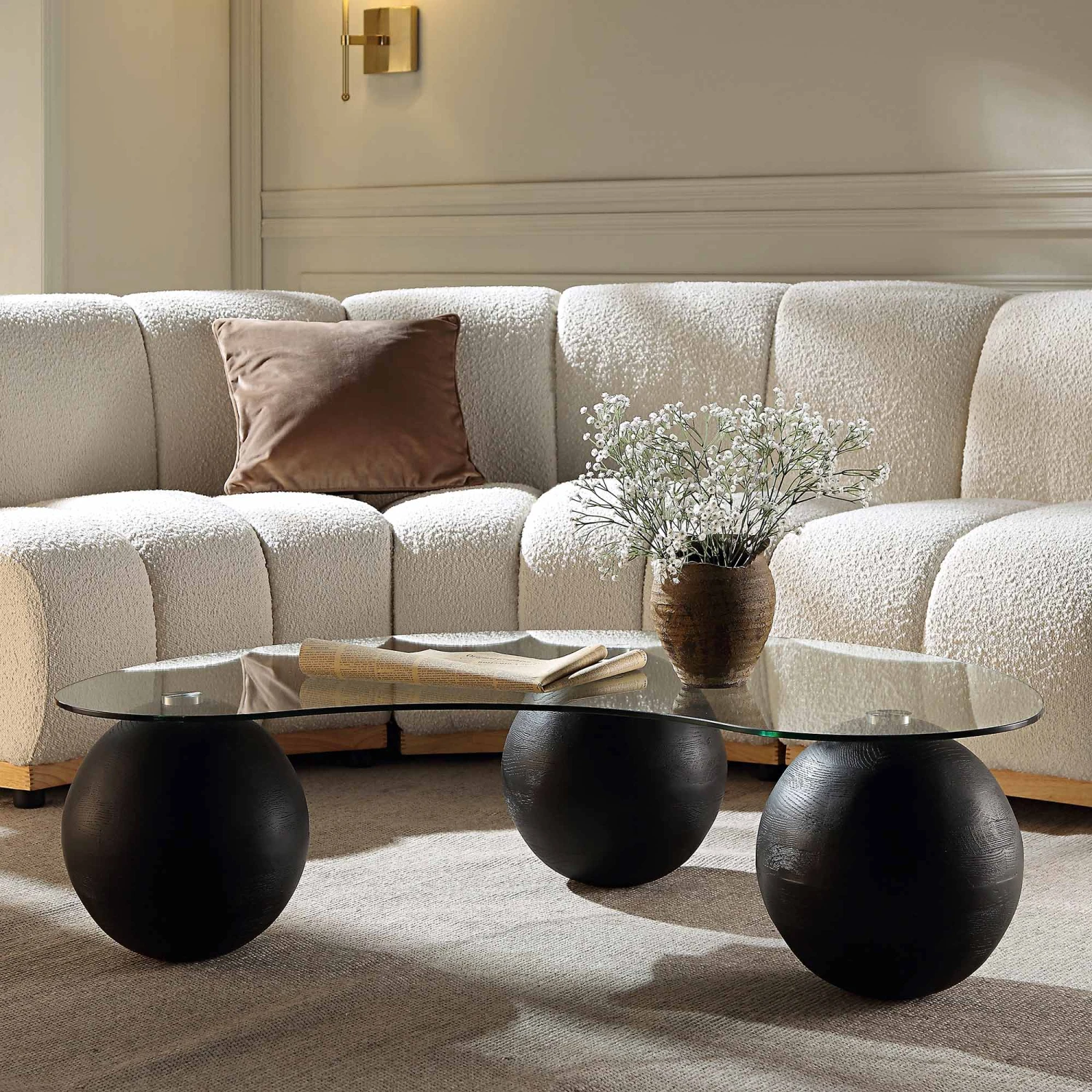 Sveti Curved Glass Coffee Table, Black 3 Sveti Curved Glass Coffee Table, Black