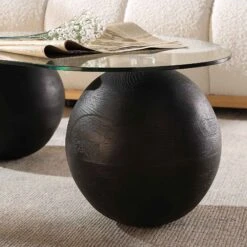 Sveti Curved Glass Coffee Table, Black 13 Sveti Curved Glass Coffee Table, Black -FINZ Furniture Shop BSD 142 BLACK scene2
