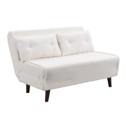 Algo Sofabed With Cushions In Beige Teddy Fabric 2 Seater 22 Algo Sofabed With Cushions In Beige Teddy Fabric 2 Seater -FINZ Furniture Shop D021B BEIGE TEDDY WB2