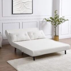 Algo Sofabed With Cushions In Beige Teddy Fabric 2 Seater 20 Algo Sofabed With Cushions In Beige Teddy Fabric 2 Seater -FINZ Furniture Shop D021B BEIGE TEDDY scene3