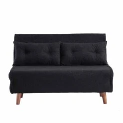 Algo Sofabed With Cushions In Charcoal Teddy Fabric 2 Seater 21 Algo Sofabed With Cushions In Charcoal Teddy Fabric 2 Seater -FINZ Furniture Shop D021B CHARCOAL TEDDY WB1