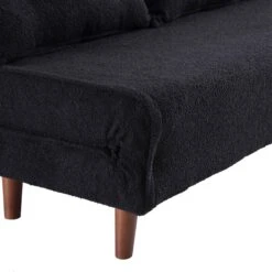 Algo Sofabed With Cushions In Charcoal Teddy Fabric 2 Seater 31 Algo Sofabed With Cushions In Charcoal Teddy Fabric 2 Seater -FINZ Furniture Shop D021B CHARCOAL TEDDY detail2