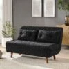 Algo Sofabed With Cushions In Charcoal Teddy Fabric 2 Seater -FINZ Furniture Shop D021B CHARCOAL TEDDY main
