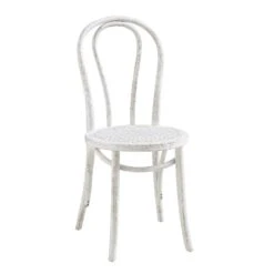 Camille Elm Wood And Rattan Bentwood Dining Chair, Distressed White 15 Camille Elm Wood And Rattan Bentwood Dining Chair, Distressed White -FINZ Furniture Shop DCH 002 WASHWHITE WB1