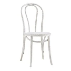 Camille Elm Wood And Rattan Bentwood Dining Chair, Distressed White 17 Camille Elm Wood And Rattan Bentwood Dining Chair, Distressed White -FINZ Furniture Shop DCH 002 WASHWHITE WB3