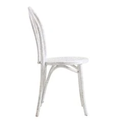Camille Elm Wood And Rattan Bentwood Dining Chair, Distressed White 18 Camille Elm Wood And Rattan Bentwood Dining Chair, Distressed White -FINZ Furniture Shop DCH 002 WASHWHITE WB4