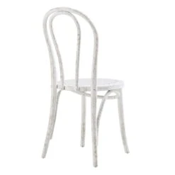 Camille Elm Wood And Rattan Bentwood Dining Chair, Distressed White 19 Camille Elm Wood And Rattan Bentwood Dining Chair, Distressed White -FINZ Furniture Shop DCH 002 WASHWHITE WB5