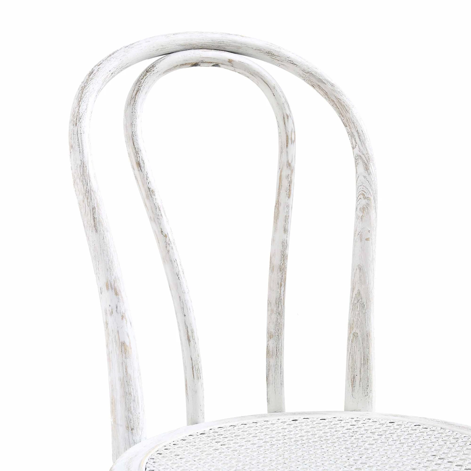 Camille Elm Wood And Rattan Bentwood Dining Chair, Distressed White 12 Camille Elm Wood And Rattan Bentwood Dining Chair, Distressed White - Image 10