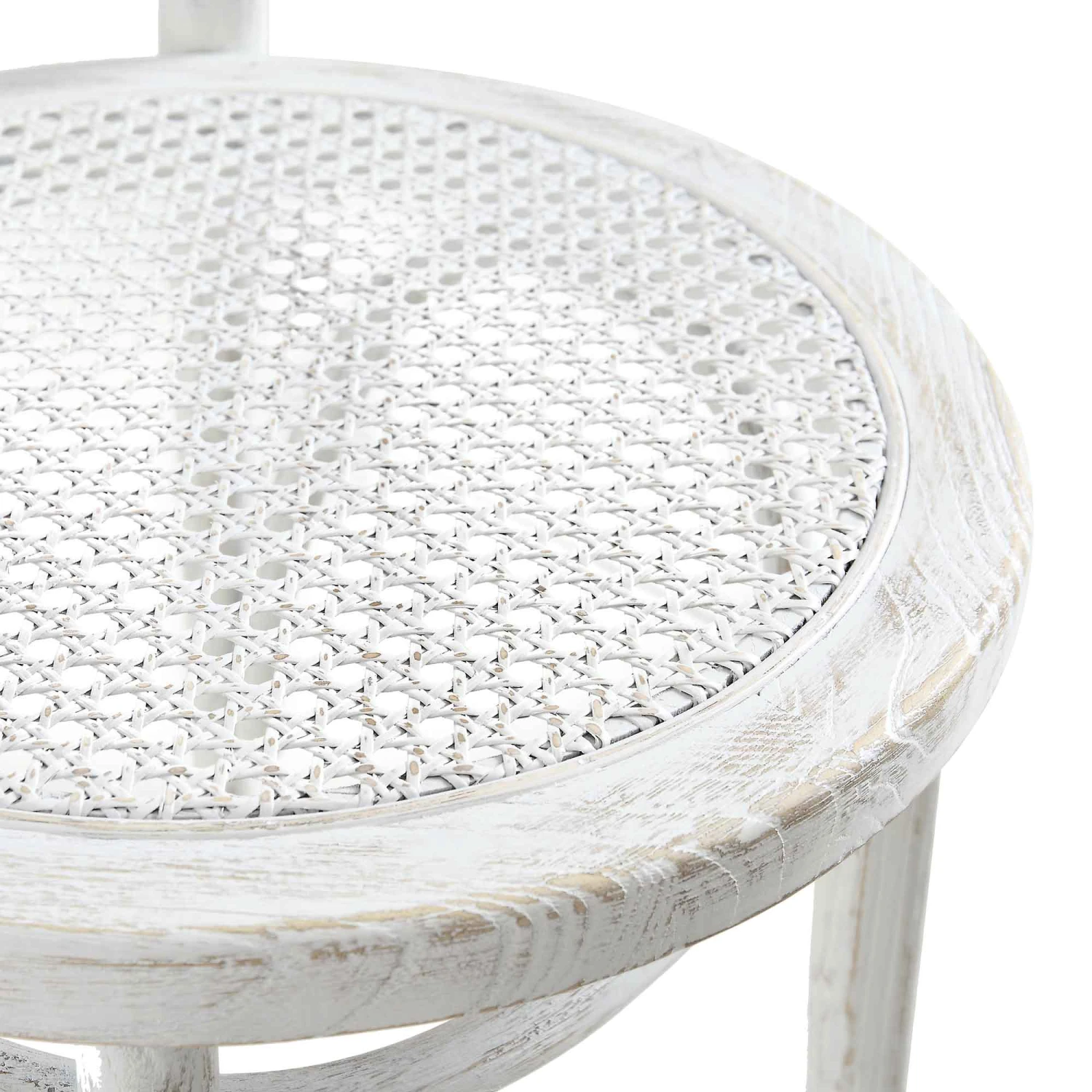 Camille Elm Wood And Rattan Bentwood Dining Chair, Distressed White 13 Camille Elm Wood And Rattan Bentwood Dining Chair, Distressed White - Image 11