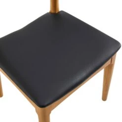 Arley Set Of 2 Beech Wood Dining Chairs, Natural And Black -FINZ Furniture Shop DCH 007 NAT BLACKPU 2P detail2