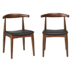 Arley Set Of 2 Beech Wood Dining Chairs, Walnut And Black 16 Arley Set Of 2 Beech Wood Dining Chairs, Walnut And Black -FINZ Furniture Shop DCH 007 WALNUT BLACKPU 2P WB1