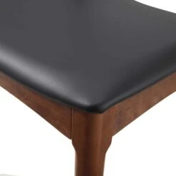 Arley Set Of 2 Beech Wood Dining Chairs, Walnut And Black 25 Arley Set Of 2 Beech Wood Dining Chairs, Walnut And Black -FINZ Furniture Shop DCH 007 WALNUT BLACKPU 2P detail3