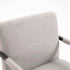 Hatton Steel Frame Boucle Accent Chair (Grey) 25 Hatton Steel Frame Boucle Accent Chair (Grey) -FINZ Furniture Shop DCH 1064A LGREY BOUCLE detail1