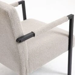 Hatton Steel Frame Boucle Accent Chair (Grey) 27 Hatton Steel Frame Boucle Accent Chair (Grey) -FINZ Furniture Shop DCH 1064A LGREY BOUCLE detail3