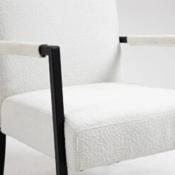 Hatton Steel Frame Boucle Accent Chair (White) -FINZ Furniture Shop DCH 1064A WHITE BOUCLE detail2