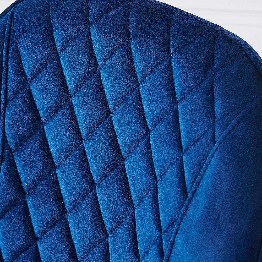 Set Of 2 Cosford Diamond Stitch Dining Chairs (Blue Velvet) 10 Set Of 2 Cosford Diamond Stitch Dining Chairs (Blue Velvet) - Image 8