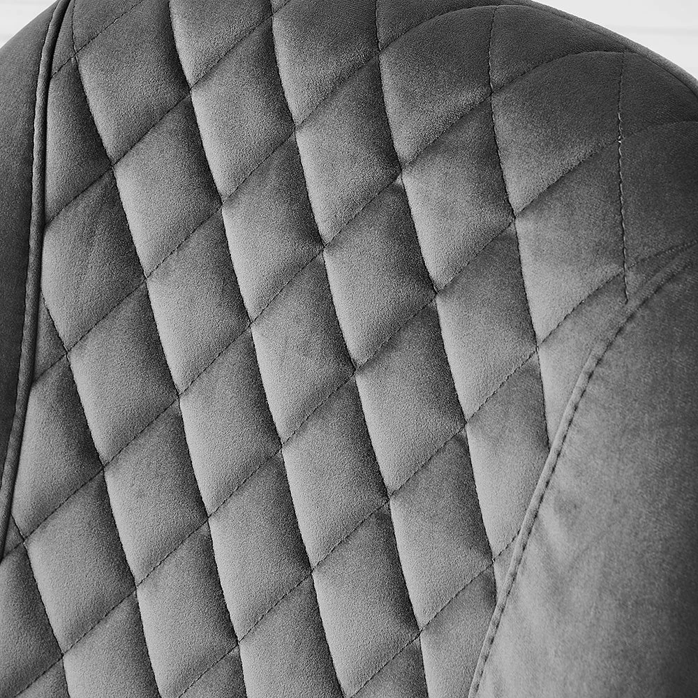 Set Of 2 Cosford Diamond Stitch Dining Chairs (Grey Velvet) 10 Set Of 2 Cosford Diamond Stitch Dining Chairs (Grey Velvet) - Image 8