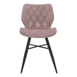 Set Of 2 Ampney Velvet Diamond Stitch Dining Chairs With Metal Legs (Dusty Pink Velvet) 12 Set Of 2 Ampney Velvet Diamond Stitch Dining Chairs With Metal Legs (Dusty Pink Velvet) -FINZ Furniture Shop DCH 2097 PINK VEL 2P 3