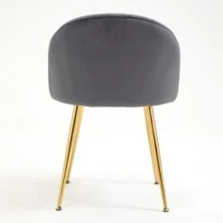 Milverton Pair Of 2 Velvet Dining Chairs With Golden Chrome Legs (Grey) 21 Milverton Pair Of 2 Velvet Dining Chairs With Golden Chrome Legs (Grey) -FINZ Furniture Shop DCH 2113 GREY VEL 2P 5