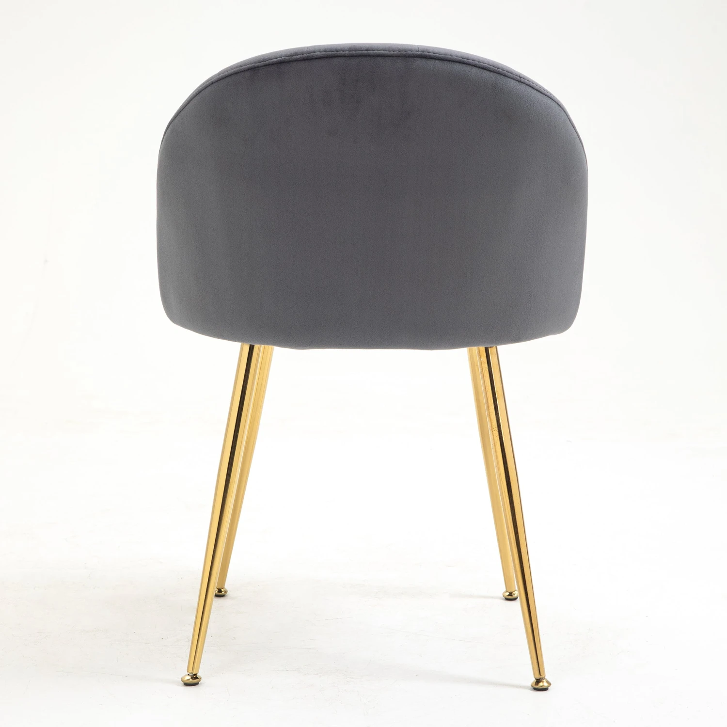 Milverton Pair Of 2 Velvet Dining Chairs With Golden Chrome Legs (Grey) 9 Milverton Pair Of 2 Velvet Dining Chairs With Golden Chrome Legs (Grey) - Image 7