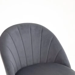 Milverton Pair Of 2 Velvet Dining Chairs With Golden Chrome Legs (Grey) 23 Milverton Pair Of 2 Velvet Dining Chairs With Golden Chrome Legs (Grey) -FINZ Furniture Shop DCH 2113 GREY VEL 2P detail1