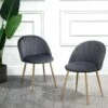 Milverton Pair Of 2 Velvet Dining Chairs With Golden Chrome Legs (Grey) 2 Milverton Pair Of 2 Velvet Dining Chairs With Golden Chrome Legs (Grey) -FINZ Furniture Shop DCH 2113 GREY VEL 2P main