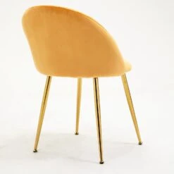 Milverton Pair Of 2 Velvet Dining Chairs With Golden Chrome Legs (Mustard) 19 Milverton Pair Of 2 Velvet Dining Chairs With Golden Chrome Legs (Mustard) -FINZ Furniture Shop DCH 2113 MUSTARD VEL 2P 4
