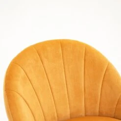 Milverton Pair Of 2 Velvet Dining Chairs With Golden Chrome Legs (Mustard) 22 Milverton Pair Of 2 Velvet Dining Chairs With Golden Chrome Legs (Mustard) -FINZ Furniture Shop DCH 2113 MUSTARD VEL 2P detail1