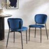 Kelmarsh Set Of 2 Navy Blue Velvet Upholstered Dining Chairs 2 Kelmarsh Set Of 2 Navy Blue Velvet Upholstered Dining Chairs -FINZ Furniture Shop DCH 2128 NAVY VEL 2P main