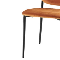 Kelmarsh Set Of 2 Orange Velvet Upholstered Dining Chairs 19 Kelmarsh Set Of 2 Orange Velvet Upholstered Dining Chairs -FINZ Furniture Shop DCH 2128 ORANGEL VEL 2P detail2