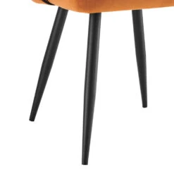 Oakley Set Of 2 Orange Velvet Upholstered Dining Chairs With Contrast Piping 19 Oakley Set Of 2 Orange Velvet Upholstered Dining Chairs With Contrast Piping -FINZ Furniture Shop DCH 2138 ORANGE VEL 2P detail2