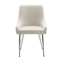 Garnet Set Of 2 Champagne Velvet Upholstered Dining Chairs With Back Handle -FINZ Furniture Shop DCH 2141 CHAMP VEL 2P WB3