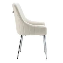 Garnet Set Of 2 Champagne Velvet Upholstered Dining Chairs With Back Handle -FINZ Furniture Shop DCH 2141 CHAMP VEL 2P WB5