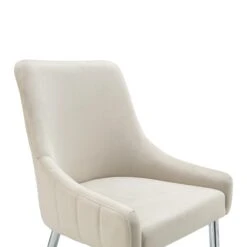 Garnet Set Of 2 Champagne Velvet Upholstered Dining Chairs With Back Handle -FINZ Furniture Shop DCH 2141 CHAMP VEL 2P detail1