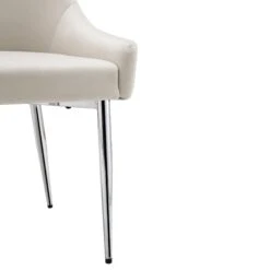 Garnet Set Of 2 Champagne Velvet Upholstered Dining Chairs With Back Handle -FINZ Furniture Shop DCH 2141 CHAMP VEL 2P detail5