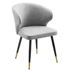 Langham Set Of 2 Grey Woven Fabric Carver Dining Chairs With Fluted Back 20 Langham Set Of 2 Grey Woven Fabric Carver Dining Chairs With Fluted Back -FINZ Furniture Shop DCH 2143 GREY WOV 2P WB2