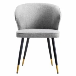 Langham Set Of 2 Grey Woven Fabric Carver Dining Chairs With Fluted Back 19 Langham Set Of 2 Grey Woven Fabric Carver Dining Chairs With Fluted Back -FINZ Furniture Shop DCH 2143 GREY WOV 2P WB3