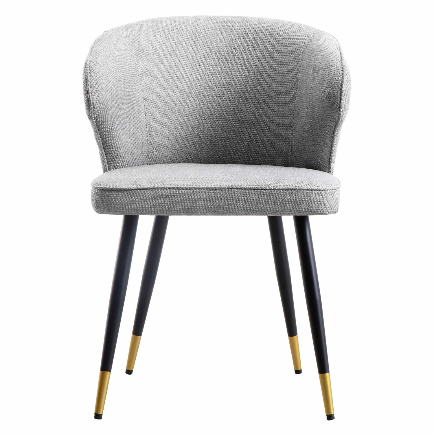 Langham Set Of 2 Grey Woven Fabric Carver Dining Chairs With Fluted Back 6 Langham Set Of 2 Grey Woven Fabric Carver Dining Chairs With Fluted Back - Image 4