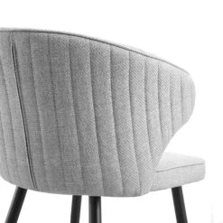 Langham Set Of 2 Grey Woven Fabric Carver Dining Chairs With Fluted Back 26 Langham Set Of 2 Grey Woven Fabric Carver Dining Chairs With Fluted Back -FINZ Furniture Shop DCH 2143 GREY WOV 2P detail2