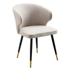 Langham Set Of 2 Oatmeal Woven Fabric Carver Dining Chairs With Fluted Back 19 Langham Set Of 2 Oatmeal Woven Fabric Carver Dining Chairs With Fluted Back -FINZ Furniture Shop DCH 2143 TAUPE WOV 2P WB2